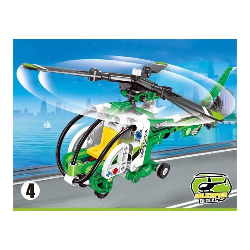 TA GAOLE T1021-4 1021-4 non  TRỰC THĂNG bộ đồ chơi xếp lắp ráp ghép mô hình  HELICOPTER Kỹ Thuật Công Nghệ Cao Mô Hình Phương Tiện 173 khối