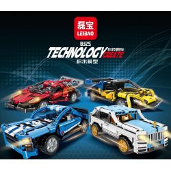 LEIBAO 8325-4 non  XE THỂ THAO CÔNG NGHỆ MÀU TRẮNG bộ đồ chơi xếp lắp ráp ghép mô hình  Kỹ Thuật Công Nghệ Cao Mô Hình Phương Tiện 301 khối