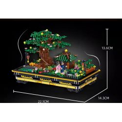 ZHEGAO 00903 non  CÂY CẢNH SOPHORA bộ đồ chơi xếp lắp ráp ghép mô hình BONSAI MEET CHINESE STYLE 1008 khối