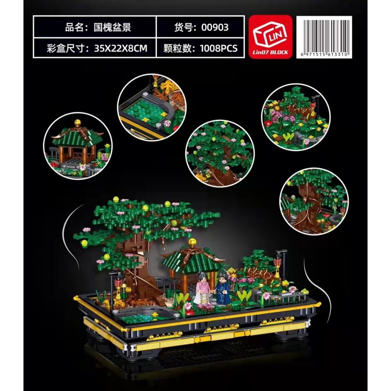 ZHEGAO 00903 non  CÂY CẢNH SOPHORA bộ đồ chơi xếp lắp ráp ghép mô hình BONSAI MEET CHINESE STYLE 1008 khối