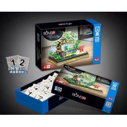 ZHEGAO 00902 non  CÂY CẢNH HOA ANH ĐÀO bộ đồ chơi xếp lắp ráp ghép mô hình BONSAI ENCOUNTER JAPANESE WIND 1469 khối