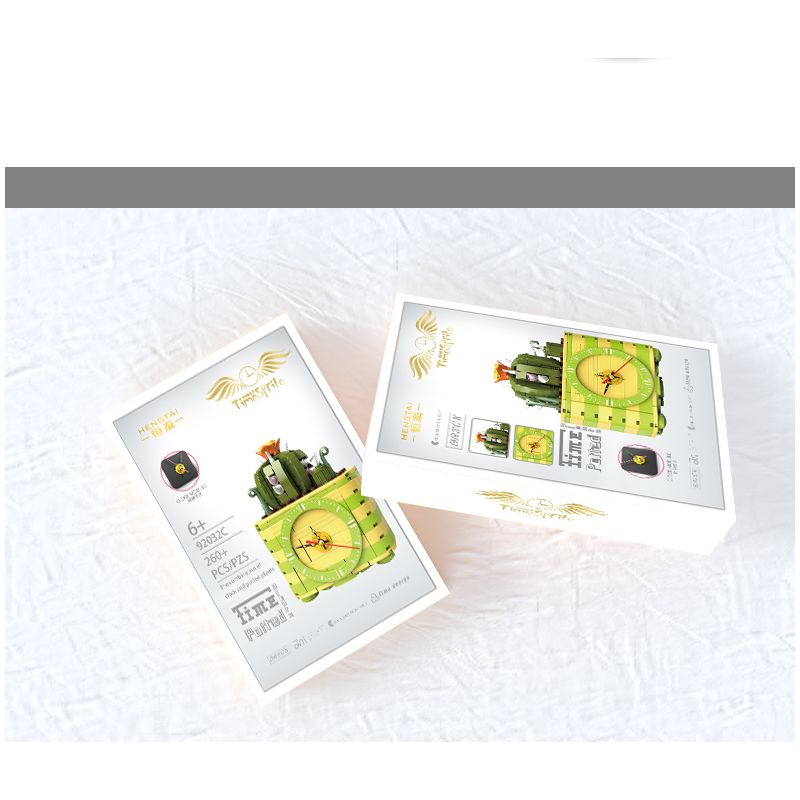 HENGTAI 92032C non  CÂY XƯƠNG RỒNG bộ đồ chơi xếp lắp ráp ghép mô hình TIMESPRITE TIME POTTED 260 khối