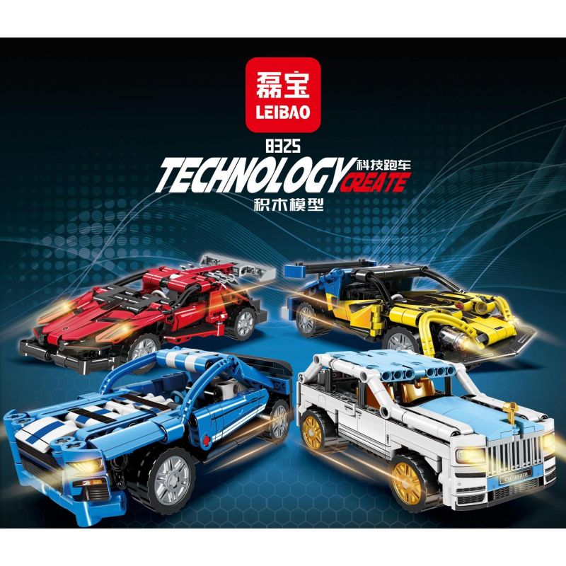 LEIBAO 8325-1 non  CÔNG NGHỆ XE THỂ THAO MÀU ĐỎ bộ đồ chơi xếp lắp ráp ghép mô hình  Kỹ Thuật Công Nghệ Cao Mô Hình Phương Tiện 222 khối