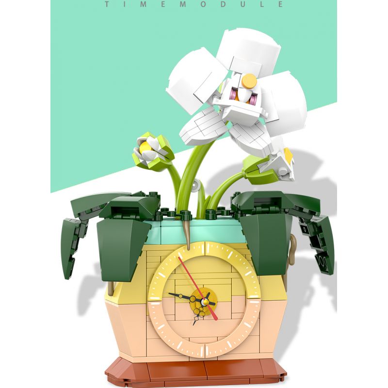 HENGTAI 92032B non  TRONG CHẬU bộ đồ chơi xếp lắp ráp ghép mô hình TIMESPRITE TIME POTTED 220 khối