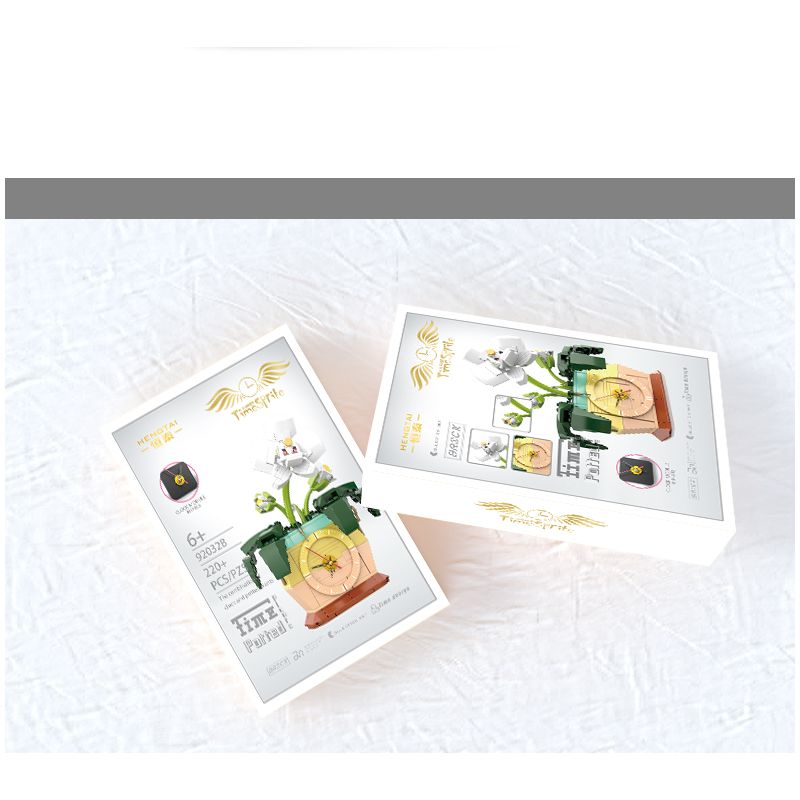 HENGTAI 92032B non  TRONG CHẬU bộ đồ chơi xếp lắp ráp ghép mô hình TIMESPRITE TIME POTTED 220 khối