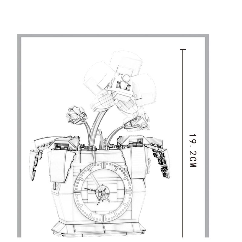 HENGTAI 92032B non  TRONG CHẬU bộ đồ chơi xếp lắp ráp ghép mô hình TIMESPRITE TIME POTTED 220 khối