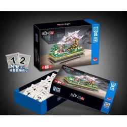 ZHEGAO 00900 non  CÂY CẢNH HOA ĐÀO bộ đồ chơi xếp lắp ráp ghép mô hình BONSAI ELEGANT CHINESE STYLE 1101 khối