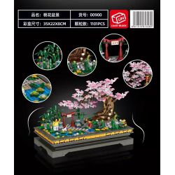 ZHEGAO 00900 non  CÂY CẢNH HOA ĐÀO bộ đồ chơi xếp lắp ráp ghép mô hình BONSAI ELEGANT CHINESE STYLE 1101 khối