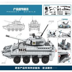 MINGDI 9025 non  SƯ TỬ HOANG DÃ - XE BỌC THÉP QUÂN SỰ bộ đồ chơi xếp lắp ráp ghép mô hình Military Army Quân Sự Bộ Đội 812 khối