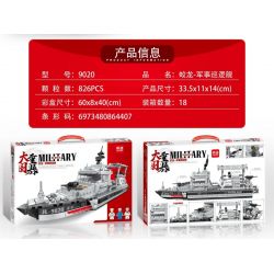 MINGDI 9020 non  TÀU TUẦN TRA QUÂN SỰ GIAO LONG bộ đồ chơi xếp lắp ráp ghép mô hình Military Army Quân Sự Bộ Đội 826 khối