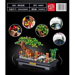 ZHEGAO 00899 non  CÂY THÔNG XANH bộ đồ chơi xếp lắp ráp ghép mô hình BONSAI MAJESTIC CHINESE STYLE 1426 khối