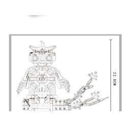 HENGTAI 92036 non  CÚ. bộ đồ chơi xếp lắp ráp ghép mô hình TIMESPRITE TIME ANIMAL 770 khối