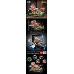 ZHEGAO 00898 non  BONSAI ANH ĐÀO SIÊU NHỎ bộ đồ chơi xếp lắp ráp ghép mô hình BONSAI MICRO CHERRY JAPANESE WIND 1286 khối