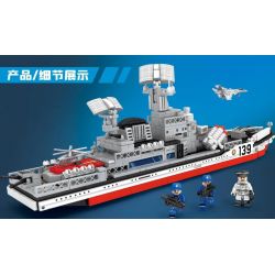 LEYI 81007 non  TÀU KHU TRỤC LỚP HYUNDAI DỰ ÁN 956 bộ đồ chơi xếp lắp ráp ghép mô hình Military Army Quân Sự Bộ Đội 725 khối