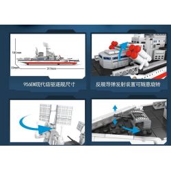 LEYI 81007 non  TÀU KHU TRỤC LỚP HYUNDAI DỰ ÁN 956 bộ đồ chơi xếp lắp ráp ghép mô hình Military Army Quân Sự Bộ Đội 725 khối