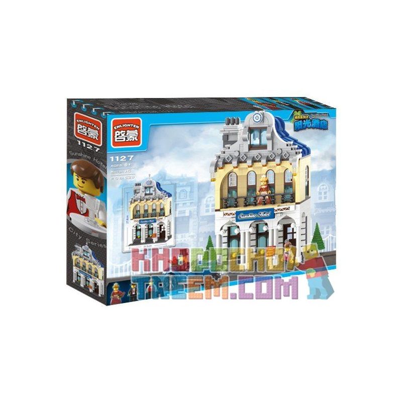 Enlighten 1127 Qman 1127 KEEPPLEY 1127 Xếp hình kiểu Lego CITY Sunshine Hotel Khách Sạn Mặt Trời 628 khối Enlighten 1127 Qman 1127 KEEPPLEY 1127 Xếp hình kiểu Lego CITY Sunshine Hotel Khách Sạn Mặt Trời 628 khối