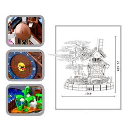 HENGTAI 92035 non  CỐI XAY GIÓ THỜI GIAN bộ đồ chơi xếp lắp ráp ghép mô hình TIMESPRITE TIME WINDMILL 1944 khối