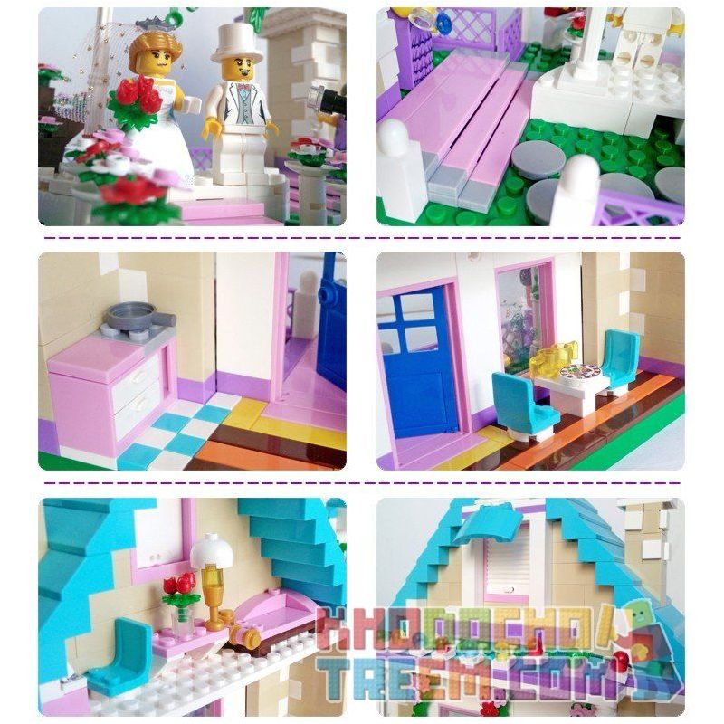 QMAN ENLIGHTEN KEEPPLEY 1129 non  ĐÁM CƯỚI HẠNH PHÚC bộ đồ chơi xếp lắp ráp ghép mô hình City WEDDING ROOM Thành Phố 613 khối