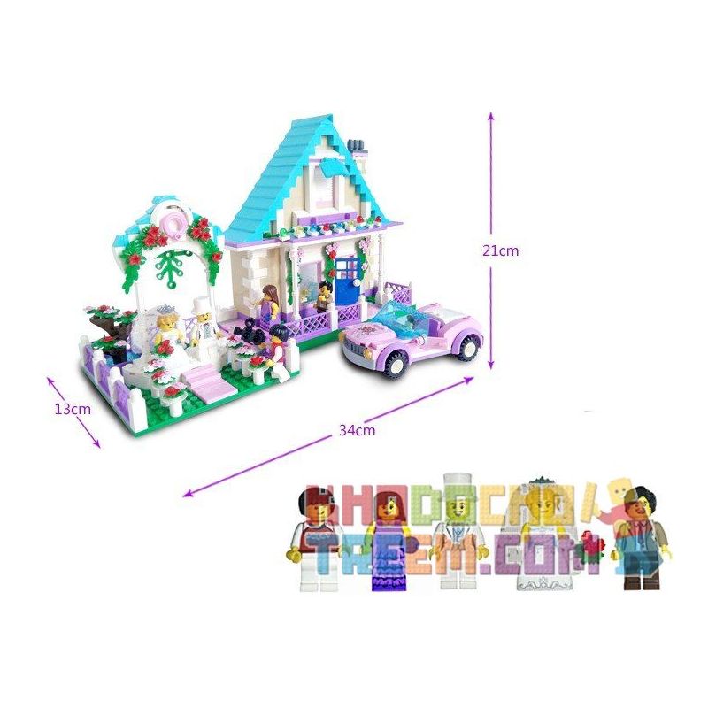 QMAN ENLIGHTEN KEEPPLEY 1129 non  ĐÁM CƯỚI HẠNH PHÚC bộ đồ chơi xếp lắp ráp ghép mô hình City WEDDING ROOM Thành Phố 613 khối