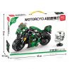 LEIBAO 8105 non  TỐC ĐỘ TÍCH LŨY KAWASAKI ZV-10R 1:14 tỷ lệ 1:14 bộ đồ chơi xếp lắp ráp ghép mô hình Motorcycle Motorbike Xe Hai Bánh 440 khối