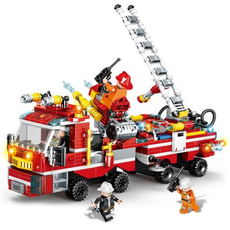 MINGDI LEIBAO C003 non  CHỮA CHÁY ĐÔ THỊ 8 TỔ HỢP bộ đồ chơi xếp lắp ráp ghép mô hình City LIRBAN FIRE FIGHTING Thành Phố 906 khối
