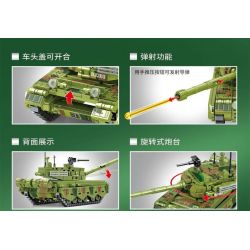 SEMBO 203106 non  XE TĂNG CHIẾN ĐẤU CHỦ LỰC KIỂU 96 bộ đồ chơi xếp lắp ráp ghép mô hình Military Army TYPE 96 MAIN BATTLE TANK Quân Sự Bộ Đội 615 khối