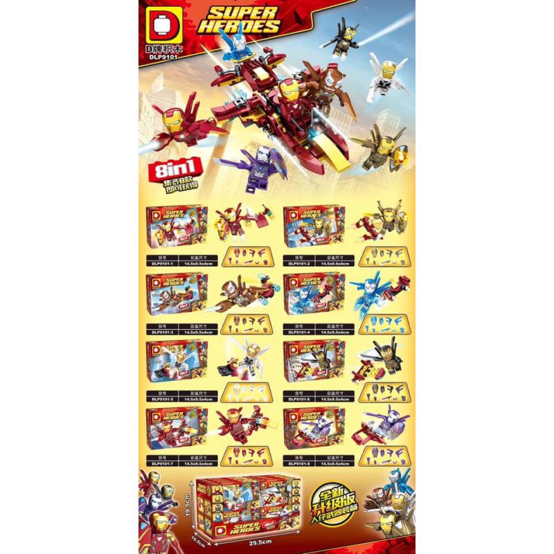 DUO LE PIN DLP9101 9101 non Lego IRON MAN 8. bộ đồ chơi xếp lắp ráp ghép mô hình Marvel Super Heroes Siêu Anh Hùng Marvel