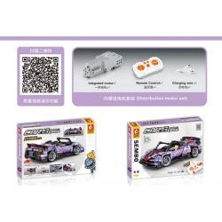 SEMBO 701908 non  ĐIỀU KHIỂN TỪ XA CÔNG NGHỆ XE THỂ THAO FENGSHEN MÀU TÍM ĐÓNG THẾ bộ đồ chơi xếp lắp ráp ghép mô hình  CARS REMOTE CONTROL SPORTS Kỹ Thuật Công Nghệ Cao Mô Hình Phương Tiện 480 khối