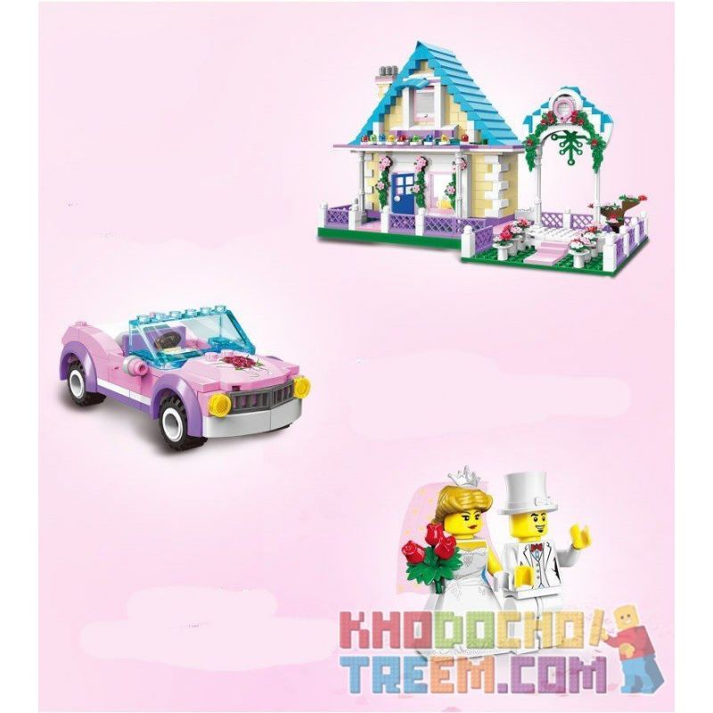 QMAN ENLIGHTEN KEEPPLEY 1129 non  ĐÁM CƯỚI HẠNH PHÚC bộ đồ chơi xếp lắp ráp ghép mô hình City WEDDING ROOM Thành Phố 613 khối