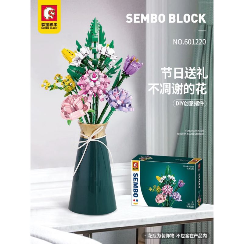 SEMBO 601220 non  BÓ HOA bộ đồ chơi xếp lắp ráp ghép mô hình Flowers BLOCK FLORIST