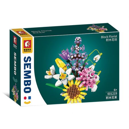 SEMBO 601219 non  BÓ HOA bộ đồ chơi xếp lắp ráp ghép mô hình Flowers BLOCK FLORIST