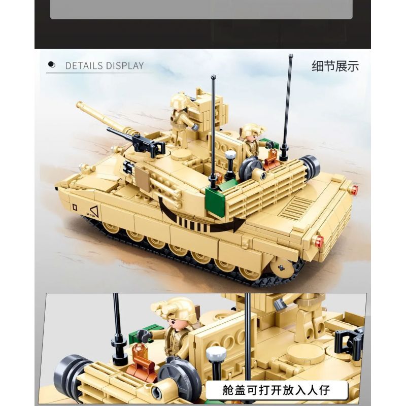 SLUBAN M38-B0892 B0892 0892 M38B0892 38-B0892 non  XE TĂNG CHIẾN ĐẤU CHỦ LỰC M1A2 ABRAMS 1:35 tỷ lệ 1:35 bộ đồ chơi xếp lắp ráp ghép mô hình Military Army M1A2 SEP V2 ABRAMS Quân Sự Bộ Đội 781 khối