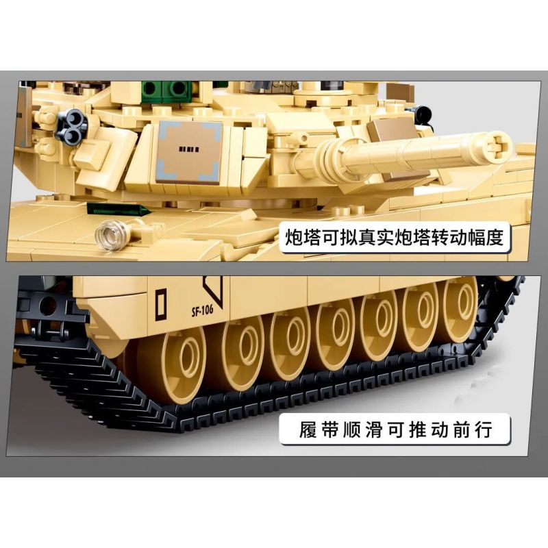 SLUBAN M38-B0892 B0892 0892 M38B0892 38-B0892 non  XE TĂNG CHIẾN ĐẤU CHỦ LỰC M1A2 ABRAMS 1:35 tỷ lệ 1:35 bộ đồ chơi xếp lắp ráp ghép mô hình Military Army M1A2 SEP V2 ABRAMS Quân Sự Bộ Đội 781 khối
