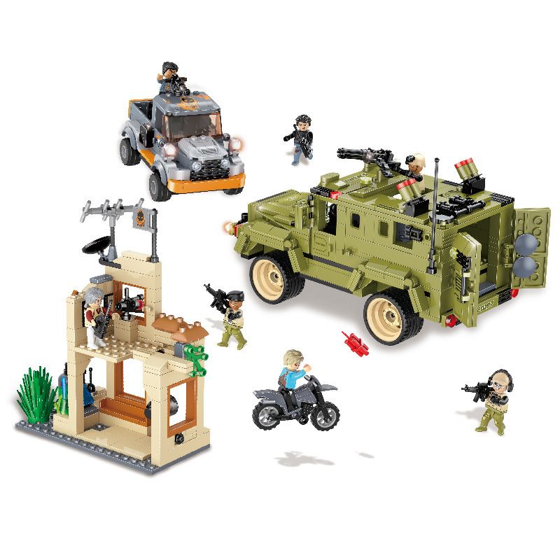 GUDI 20107 non  BAO VÂY CĂN CỨ CỦA NHÂN VẬT PHẢN DIỆN bộ đồ chơi xếp lắp ráp ghép mô hình SWORD FORCE 796 khối