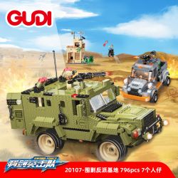 GUDI 20107 non  BAO VÂY CĂN CỨ CỦA NHÂN VẬT PHẢN DIỆN bộ đồ chơi xếp lắp ráp ghép mô hình SWORD FORCE 796 khối