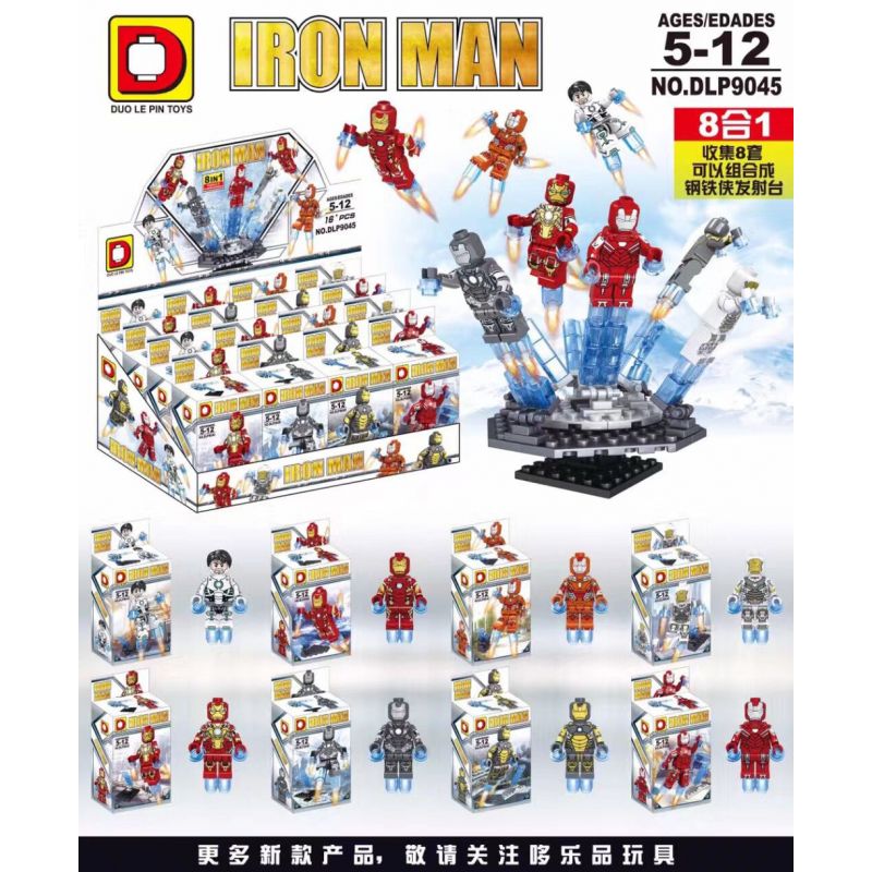 DUO LE PIN DLP9045 9045 non Lego IRON MAN 8. bộ đồ chơi xếp lắp ráp ghép mô hình Marvel Super Heroes Siêu Anh Hùng Marvel
