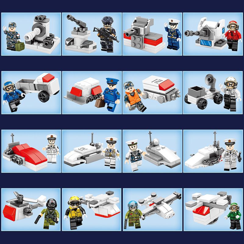 SEMBO 202112 202113 202114 202115 202116 202101 202102 202103 202104 202105 202106 202107 202108 202109 202110 202111 non  KẺ HỦY DIỆT 16IN1. bộ đồ chơi xếp lắp ráp ghép mô hình Military Army DESTROYER Quân Sự Bộ Đội 572 khối