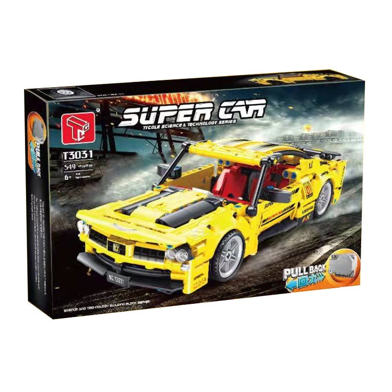 TA GAOLE T3031 3031 non Lego XE LÙI MÀU VÀNG bộ đồ chơi xếp lắp ráp ghép mô hình Technic SUPERCAR Kỹ Thuật Công Nghệ Cao Mô Hình Phương Tiện 549 khối