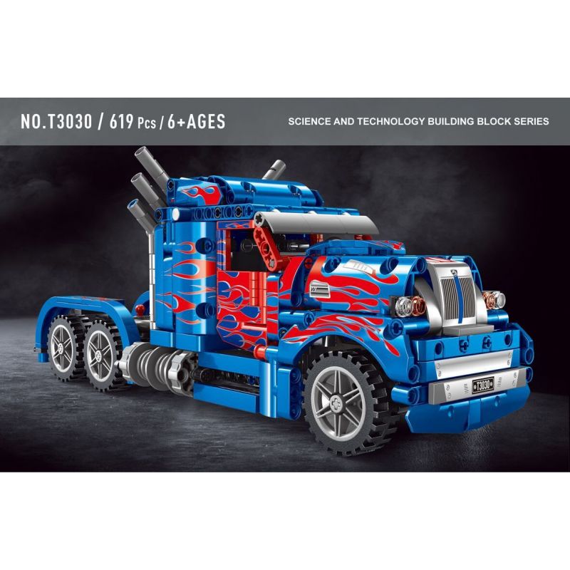 TA GAOLE T3030 3030 non  XE TẢI OPTIMUS PRIME ĐẦU KÉO bộ đồ chơi xếp lắp ráp ghép mô hình  WESTERN STAR OPTIMUS PRIME Kỹ Thuật Công Nghệ Cao Mô Hình Phương Tiện 619 khối