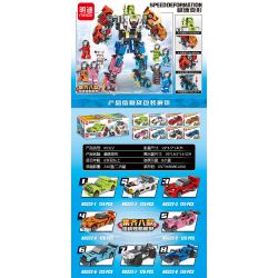 MINGDI LEIBAO K0322 0322 non  BIẾN HÌNH CỰC NHANH MECHA 8 COMBO NGẦU bộ đồ chơi xếp lắp ráp ghép mô hình Racers SPEED DEFORMATION Đua Tốc Độ 1002 khối