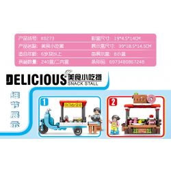 MINGDI LEIBAO K0273 0273 non  QUẦY HÀNG THỰC PHẨM DÀNH CHO NGƯỜI SÀNH ĂN bộ đồ chơi xếp lắp ráp ghép mô hình DELICIOUS SNACK STALL 925 khối