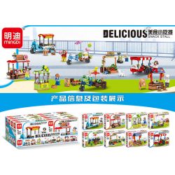 MINGDI LEIBAO K0273 0273 non  QUẦY HÀNG THỰC PHẨM DÀNH CHO NGƯỜI SÀNH ĂN bộ đồ chơi xếp lắp ráp ghép mô hình DELICIOUS SNACK STALL 925 khối