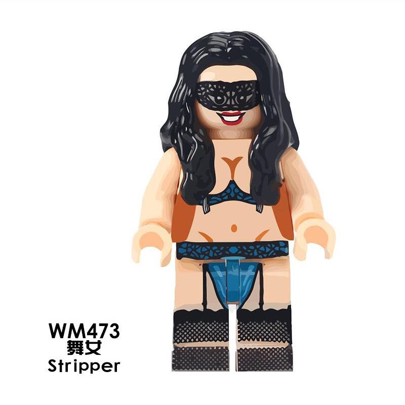 WM 473 474 475 non Lego DANCE WOMAN 3. bộ đồ chơi xếp lắp ráp ghép mô hình Collectable Minifigures STRIPER Búp Bê Sưu Tầm