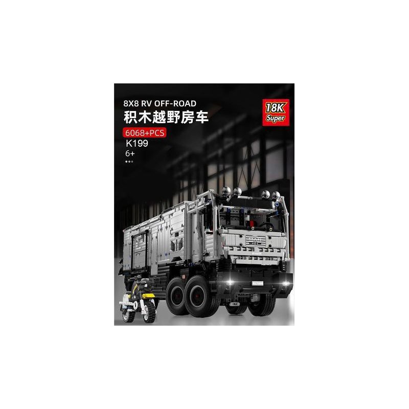 SUPER 18K K199 TA GAOLE T4009 4009 non  MÔ TÔ ĐỊA HÌNH AMODILLO 8X8 bộ đồ chơi xếp lắp ráp ghép mô hình  RV OFF-ROAD Kỹ Thuật Công Nghệ Cao Mô Hình Phương Tiện 6068 khối