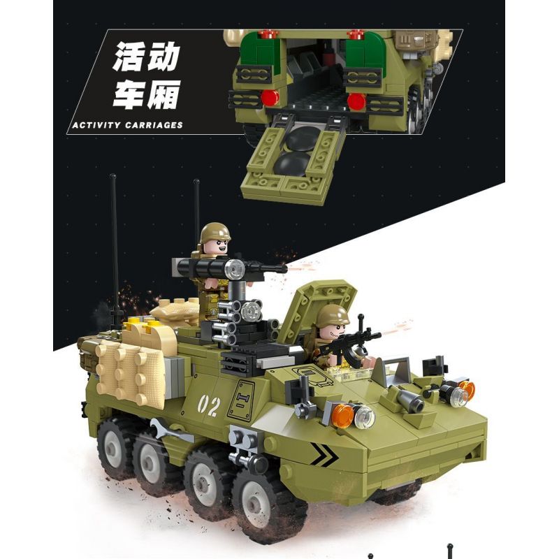 JIESTAR 61030 non  XE VẬN TẢI BỌC THÉP M1126 STRYKER bộ đồ chơi xếp lắp ráp ghép mô hình Military Army Quân Sự Bộ Đội 549 khối