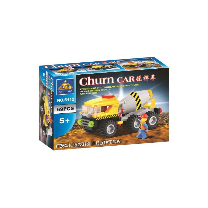 Bozhi 6112 non Lego MÁY TRỘN bộ đồ chơi xếp lắp ráp ghép mô hình City CHURN CAR Thành Phố 69 khối