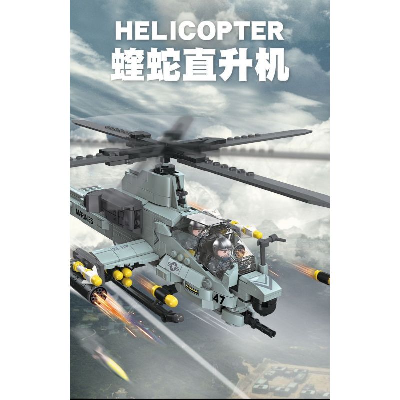JIESTAR 61028 non  MÁY BAY TRỰC THĂNG VIPER bộ đồ chơi xếp lắp ráp ghép mô hình Military Army AH-1Z VIPER Quân Sự Bộ Đội 597 khối