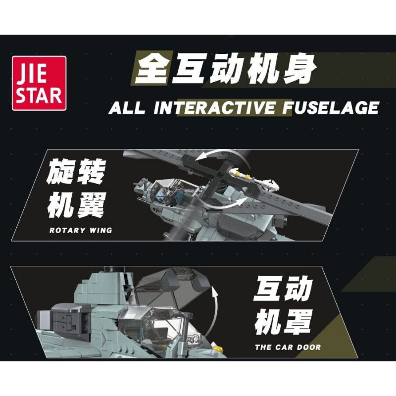 JIESTAR 61028 non  MÁY BAY TRỰC THĂNG VIPER bộ đồ chơi xếp lắp ráp ghép mô hình Military Army AH-1Z VIPER Quân Sự Bộ Đội 597 khối