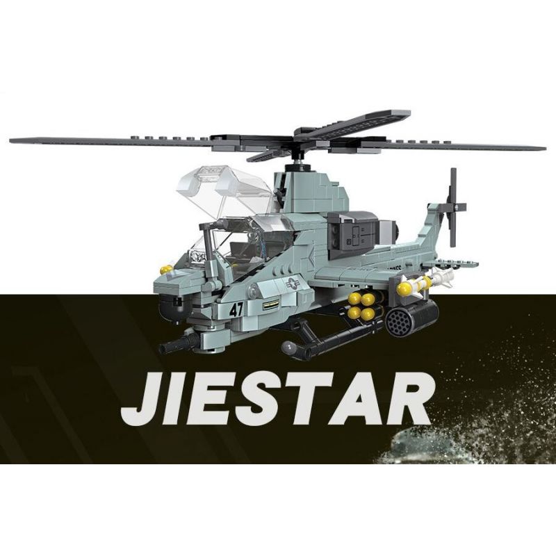 JIESTAR 61028 non  MÁY BAY TRỰC THĂNG VIPER bộ đồ chơi xếp lắp ráp ghép mô hình Military Army AH-1Z VIPER Quân Sự Bộ Đội 597 khối
