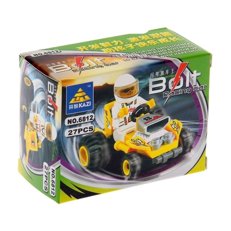 Bozhi 6812 non Lego LIGHTNING VUA. bộ đồ chơi xếp lắp ráp ghép mô hình Racers BOLT RACING CAR Đua Tốc Độ 27 khối